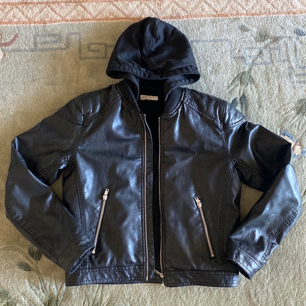 H&M boys faux leather biker / motorcycle jacket (US 11/12 years)
